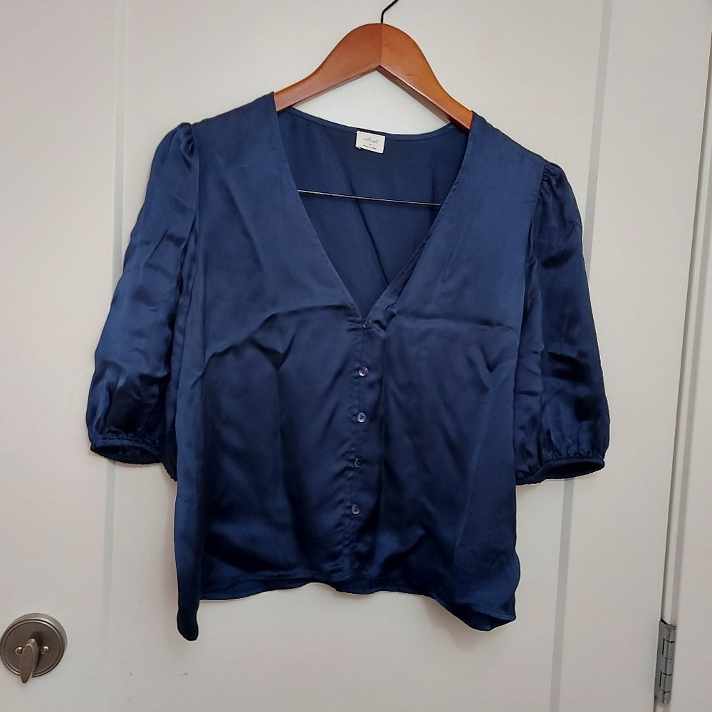 Wilfred 100% Cupro Cropped Blouse